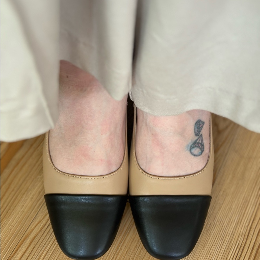 Forever 21 Black and Tan Block Heel Pumps